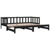 vidaXL Estrutura sof&aacute;-cama de puxar 2x(90x190) cm pinho maci&ccedil;o preto
