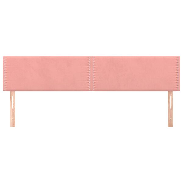 vidaXL Cabeceiras rosa 160x5x78/88 cm veludo