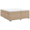 vidaXL Cama com molas/colch&atilde;o 200x200 cm couro artificial cappuccino