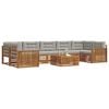 vidaXL Conjunto de Sof&aacute;s para Exterior 8 pcs Cinza Natural e Claro