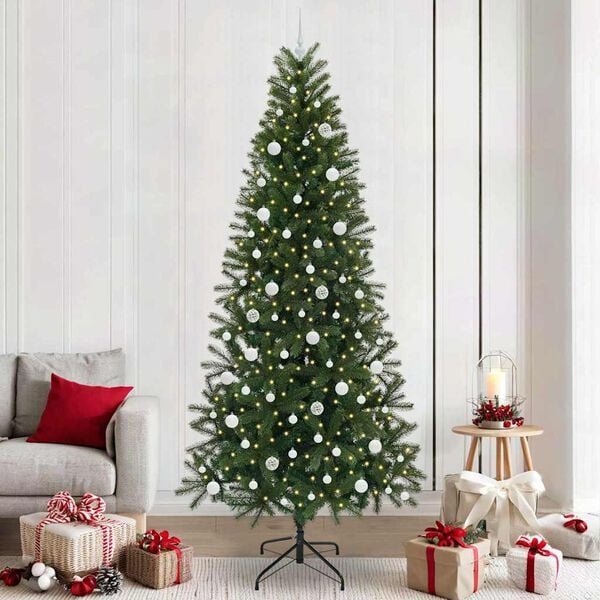 vidaXL &Aacute;rvore de Natal Artificial com 300 LEDs Verde 240 cm PE e PVC