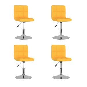 vidaXL Cadeiras de jantar girat&oacute;rias 4 pcs tecido amarelo