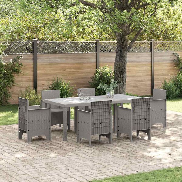 vidaXL Mesa de Jardim Cinzento-claro 200 x 100 x 73 cm vime PE