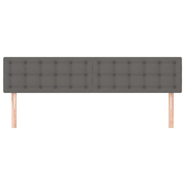 vidaXL Cabeceiras cinzento 160x5x78/88 cm couro artificial