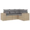 vidaXL 4 pcs conjunto de sof&aacute;s para jardim c/ almofad&otilde;es vime PE bege