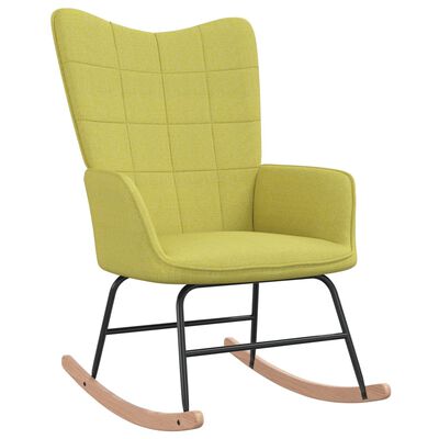 vidaXL Cadeira de baloiço com banco tecido verde