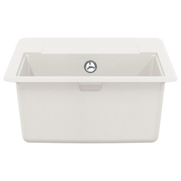 vidaXL Pia Branco 560 x 460 mm 80% Quartzo e 20% Resina