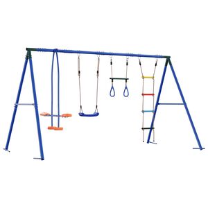 vidaXL Conjunto de Balan&ccedil;o para Exterior Multicolor A&ccedil;o e PE
