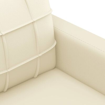 vidaXL 2 pcs conjunto sofás c/ almofadões couro artificial cor creme