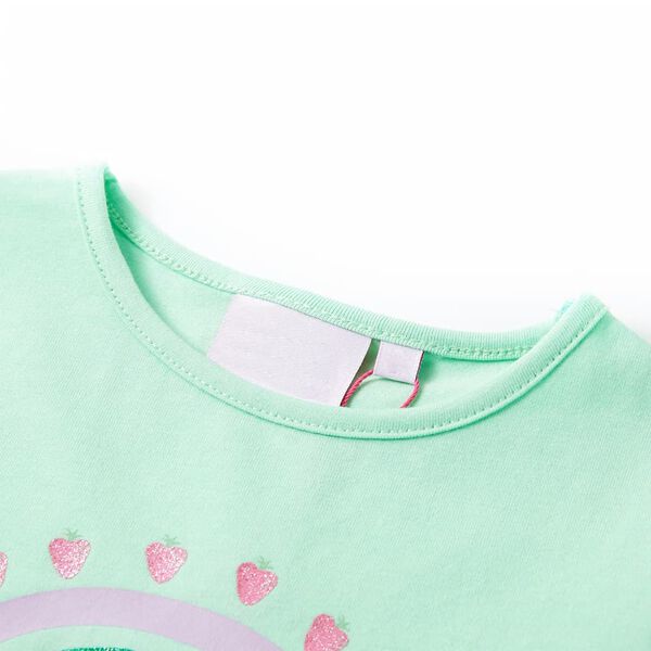 T-shirt infantil verde brilhante 128