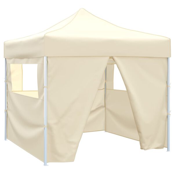 vidaXL Tenda dobr&aacute;vel 3 x 3 m creme com 4 paredes