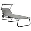vidaXL Espregui&ccedil;adeira dobr&aacute;vel Cinzeto 190 x 57 x 81 cm oxford