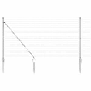 vidaXL Poste de Cerca Prateado