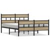vidaXL Estrutura de cama sem colch&atilde;o 135x190 cm metal carvalho sonoma