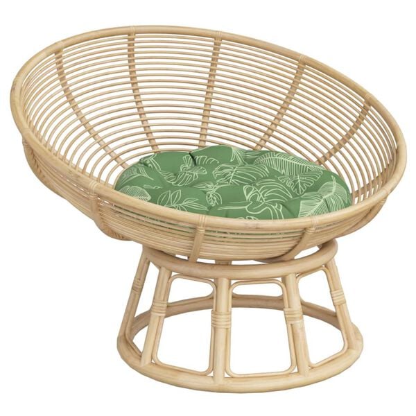 vidaXL Almofad&atilde;o redondo &Oslash; 60 x11 cm tecido oxford padr&atilde;o folhas