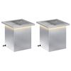 vidaXL Floreira de jardim com LED 2 unid. Prateado 30 x 30 x 30 cm