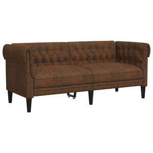vidaXL Sof&aacute; Castanho 182,5 x 74,5 x 74,5 cm Poli&eacute;ster