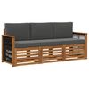 vidaXL Conjuntos de sof&aacute;s com almofada 3 pcs Madeira S&oacute;lida de Ac&aacute;cia