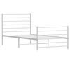 vidaXL Estrutura de cama com cabeceira e p&eacute;s 90x190 cm metal branco
