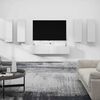 vidaXL Conjunto m&oacute;veis de TV 6 pcs madeira processada branco