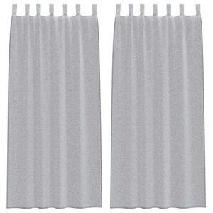 vidaXL Cortina de Voile 2 unid. Cinza Escuro 225 x 140 cm Poli&eacute;ster