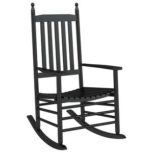 vidaXL Cadeira de baloi&ccedil;o c/ assento curvado &aacute;lamo maci&ccedil;o preto