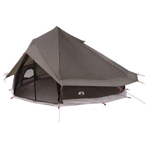 vidaXL Barraca Tipi 18 pessoa Marrom Cinza Poli&eacute;ster e A&ccedil;o