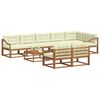 vidaXL Conjunto de Sof&aacute;s para Exterior 9 pcs Natural e Creme