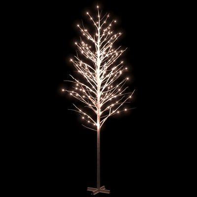 vidaXL Árvore c/ 672 luzes LED 400 cm bétula branco quente