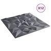 vidaXL Pain&eacute;is de parede 12 pcs Ametista Cinza 50 x 50 cm Espuma XPS