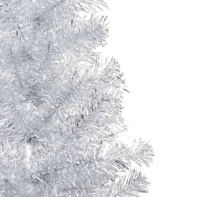 vidaXL Árvore Natal artificial pré-iluminada c/bola 180cm PET prateado