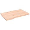 vidaXL Tampo de mesa 80x50x(2-4) cm carvalho maci&ccedil;o n&atilde;o tratado