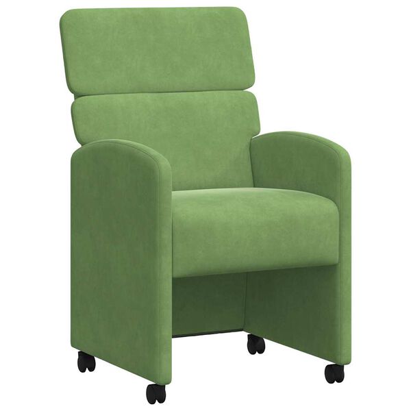 vidaXL Cadeiras de Jantar com Rodas 2 pcs Verde claro 58 x 65 x 98 cm