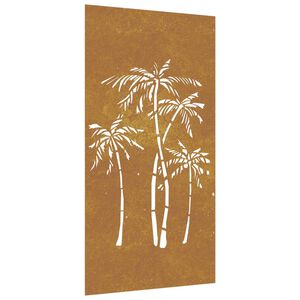 vidaXL Decora&ccedil;&atilde;o p/ muro de jardim 105x55cm a&ccedil;o corten design palmeira