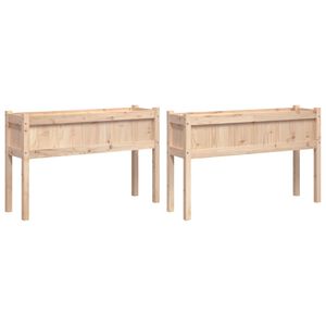 vidaXL Vasos/floreiras de jardim com pernas 2 pcs pinho maci&ccedil;o
