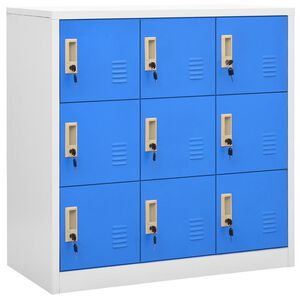 vidaXL Cacifo 90x45x92,5 cm a&ccedil;o cinzento-claro e azul