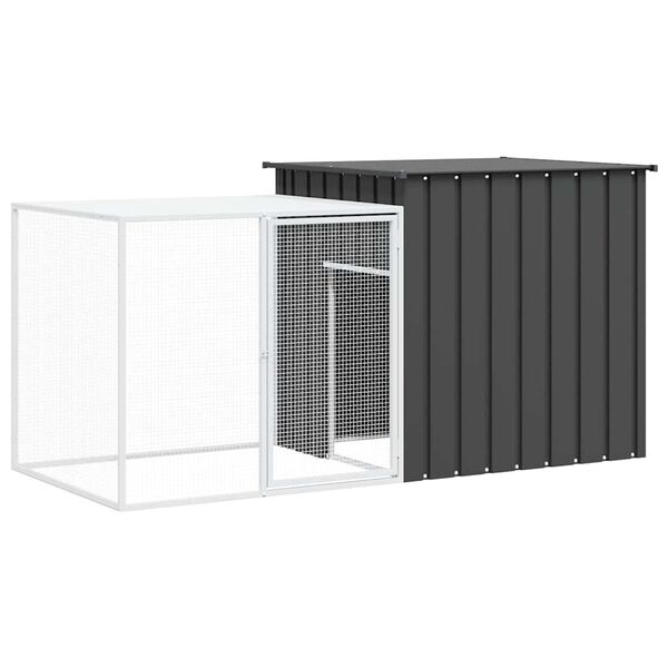 vidaXL Gaiola p/ coelhos 200x91x100 cm aço galvanizado antracite