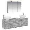 vidaXL Conjunto de M&oacute;veis para Banheiro 4 unid. Sonoma cinzento