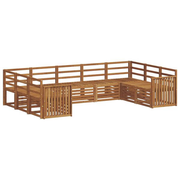 vidaXL Conjuntos de sof&aacute;s 9 pcs Natural Madeira S&oacute;lida de Ac&aacute;cia