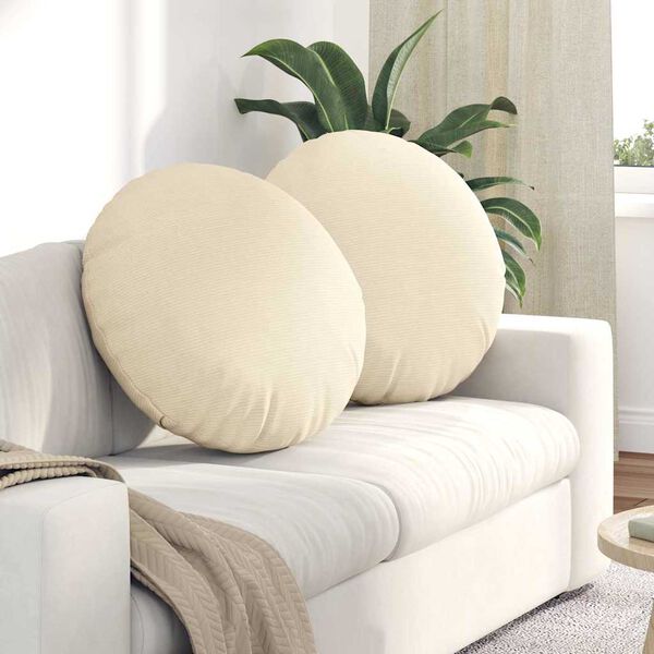 vidaXL Almofadas de Assento 2 pcs Creme &Oslash; 60 cm