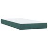 vidaXL Cama box spring c/ colch&atilde;o e LED 90x220 cm veludo verde-escuro