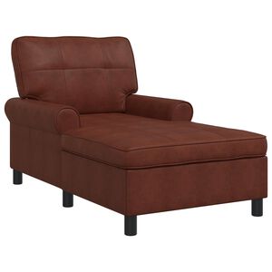 vidaXL Chaise Lounge Marrom Brilhante 91 x 157 x 91 cm Couro Sint&eacute;tico