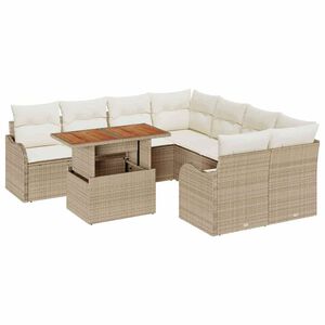 vidaXL Conjunto de Sof&aacute; de Jardim com almofada 7 pcs bege e creme