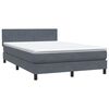 vidaXL Cama box spring c/ colch&atilde;o e LED 160x220 cm veludo cinzento-escuro