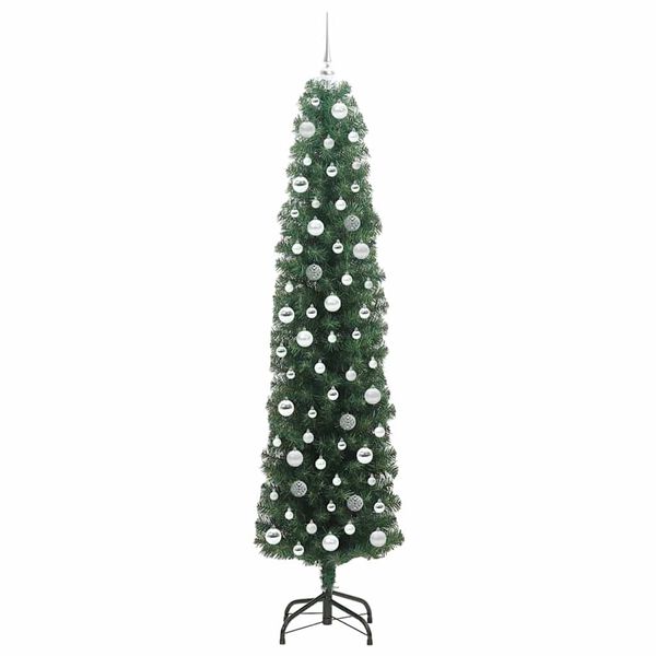 vidaXL &Aacute;rvore de Natal Artificial Verde 210 cm PVC e A&ccedil;o e Pl&aacute;stico