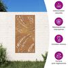 vidaXL Decora&ccedil;&atilde;o p/ muro de jardim 105x55 cm a&ccedil;o corten design folhas