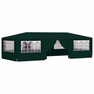 vidaXL Tenda festas profissional c/ paredes laterais 4x9m 90g/m&sup2; verde