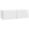 vidaXL Gabinete de TV de Parede Branco Brilhante 98 x 41 x 30 cm