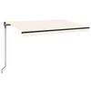 vidaXL Toldo retr&aacute;til manual com LED 450x300 cm cor creme