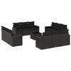 vidaXL 13 pcs conjunto de sof&aacute;s de jardim com almofad&otilde;es vime PE preto